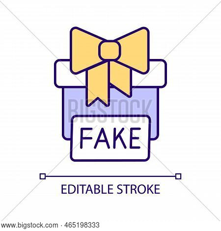 Fake Prize Rgb Color Icon. False Promise. Blackmail Fraud. Manipulation Trick. Phishing Attack. Isol