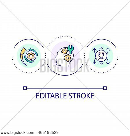 Growth Mindset Technique Loop Concept Icon. Personal Development Process. Self Improvement Abstract 
