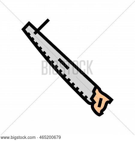 Crosscut Hand Saw Color Icon Vector. Crosscut Hand Saw Sign. Isolated Symbol Illustration