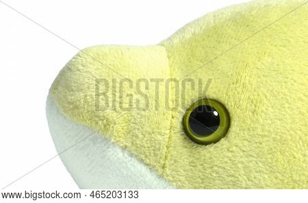 Pliuche Green Toy On White, Closeup - Isolated On White