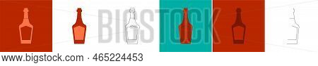 Bottle Of Whiskey, Great Design For Any Purposes. Flat Style. Party Drink Concept. Color Icon Bottle