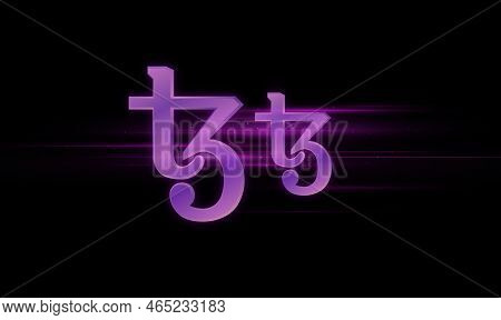 Tezos-xtz Virtual Currency Images. 3d Illustration. Coin Logo.