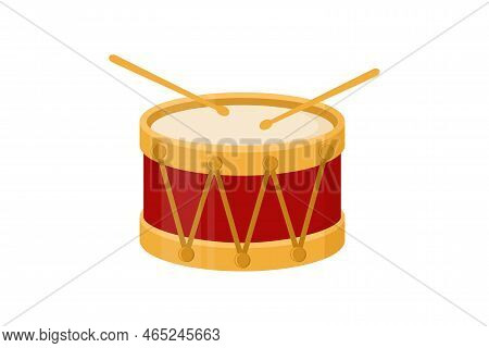 Drums Icon. Illustration Of Drum With Drumsticks Icon Isolated On White Background. Music Sign. Musi