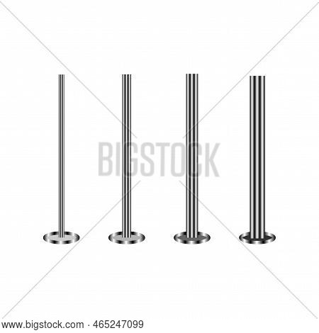 Steel Posts For Banner Design. Vector Illustration. Stock Image.
