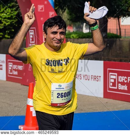 New Delhi, India - October 16 2022 - Vedanta Delhi Half Marathon Race After Covid In Which Marathon