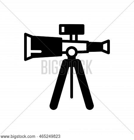 Black Solid Icon For Telescope Binoculars Lorgnette Lorikeet Instrument Magnify Observe Planetarium