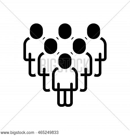 Black Solid Icon For Many Numerous Promiscuous Crowded Copious Gathering Public Standing