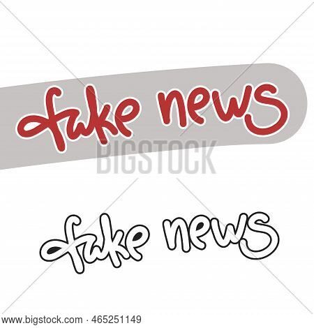 Fake News. Lettering Isolated On Pink Background.