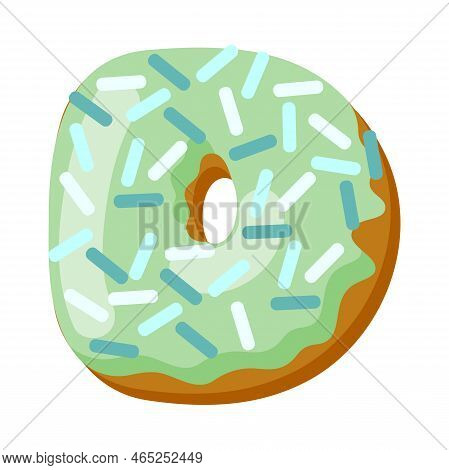 Letter D In Donut Font Vector Illustration. Design Of Alphabet Letter From Chocolate Donut Or Cookie