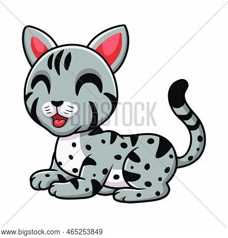 Vector Illustration Of Cute Egyptian Mau Cat Cartoon