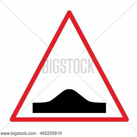 Speed Bump Warning Sign. Road Bump Icon On White Background. Flat Style.
