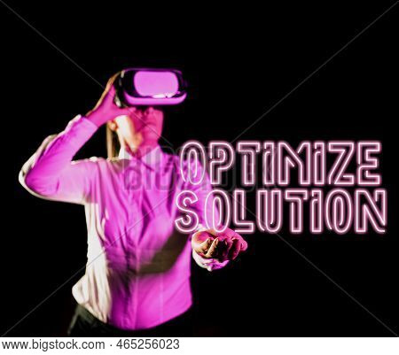 Handwriting Text Optimize Solution. Concept Meaning Process Of Finding The Greatest Value Of The Sol