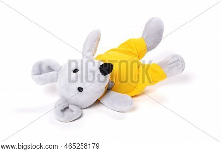 Pluche Toy Mouse, Isolated On White