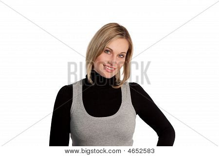 Kendine güvenen işkadını gülümseyen