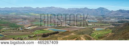 Panoramic View From The Gydo Pass Towards Ceres And The Hex River Mountains In The Western Cape Prov