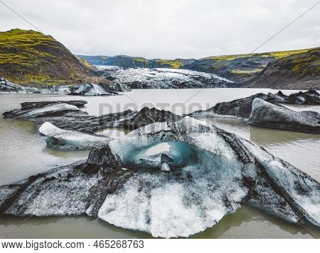Glacier Lagoon Landscape With Icebergs - Close Up Shot