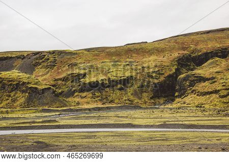 Orange And Yellow Hills Of Iceland In Autumn