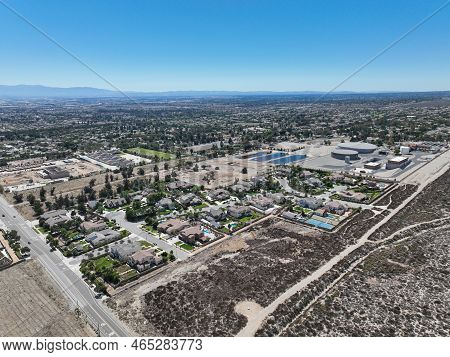 Aerial View Of Rancho Cucamonga, Located South Of The Foothills Of The San Gabriel Mountains And Ang