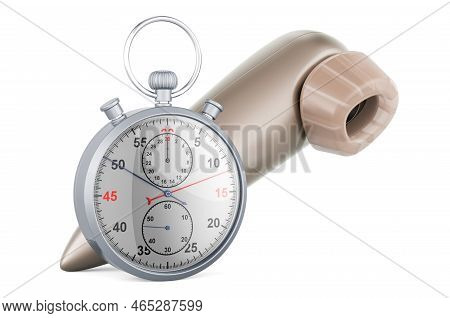 Clitoral Pump With Stopwatch, 3d Rendering Isolated On White Background