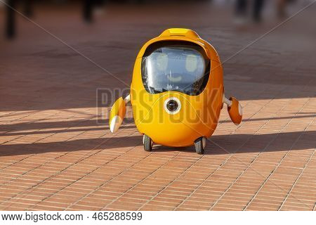 Dubai, Uae - November 4, 2021: Opti, The Cutest Robot At Expo2020 In Dubai
