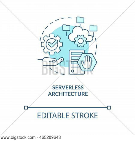 Serverless Architecture Turquoise Concept Icon. Digital Industry Trend Abstract Idea Thin Line Illus