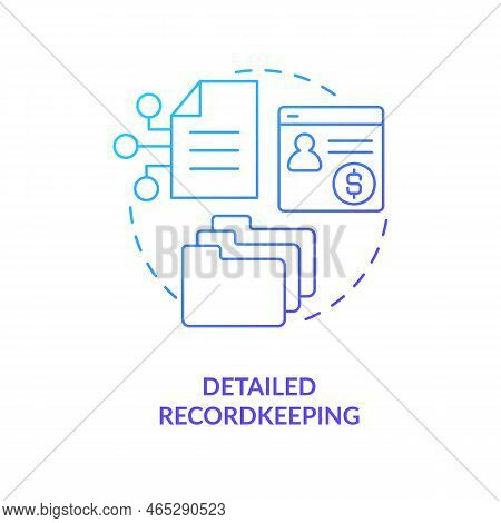 Detailed Recordkeeping Blue Gradient Concept Icon. Transactions Archive. Payroll Management Software