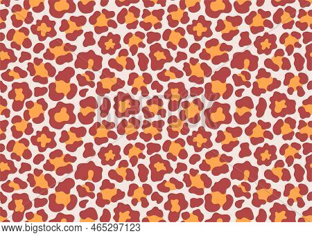 Red And Orange Hand-drawn Leopard Spots Texture Vector Illustration