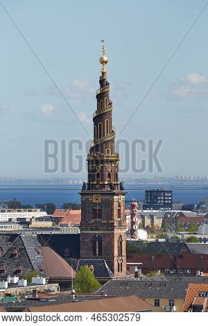 View Of Copenhagen With The Tower Of The Church Of Our Saviour