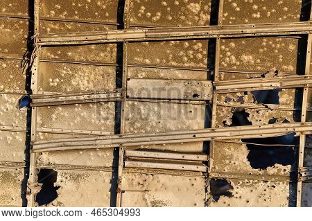 Rusty Scrap Metal Texture Af An Abandoned Plane Wreck
