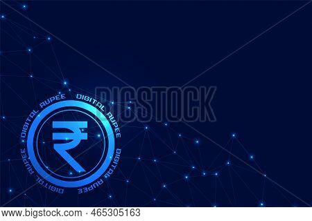 Digital Indian Currency Background With Rupee Symbol Vector