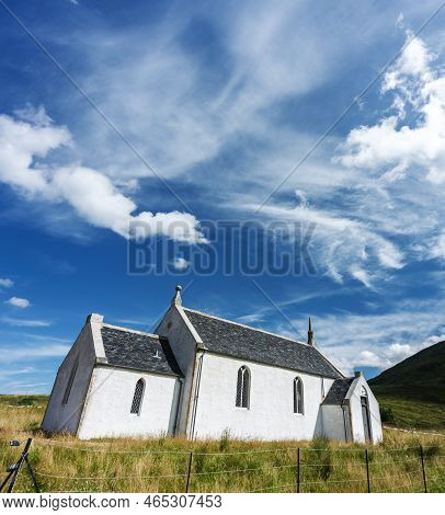 Eriboll Church,historic Secluded Landmark,surrounded By Stone Wall,lairg,sutherland,northern Scotlan