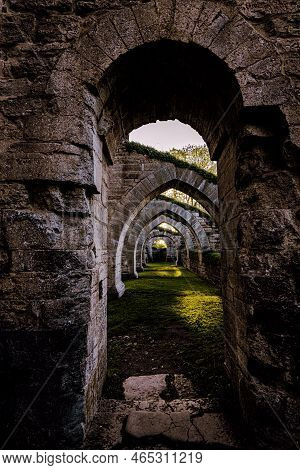 Remaning Arches Of The Ancient Monastery Alvastra In Sweden