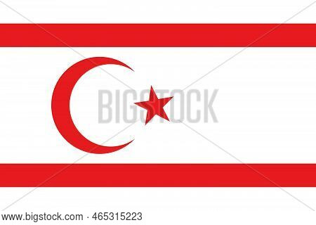 National Flag Of The Turkish Republic Of Northern Cyprus. Flag Of The Presidential Republic Of North