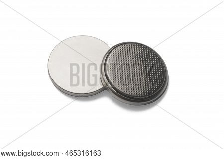 3v Batteries Type Cr2032 On A White Background