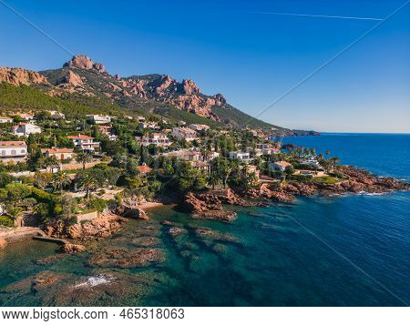 Massif De L\'esterel On The Coast Of Mediterranean Sea Between Cannes And Saint Raphael.