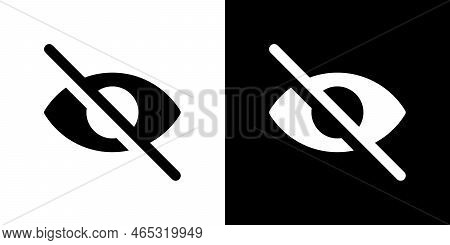Sensitive content, crossed out eye icon vector. Social media elements