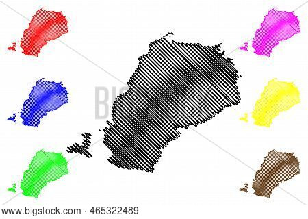 Agistri Island (hellenic Republic, Greece, Greek Island) Map Vector Illustration, Scribble Sketch An