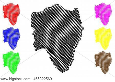 Antimilos Island (hellenic Republic, Greece, Greek Island, Cyclades Archipelago) Map Vector Illustra