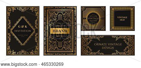 Ornament Frame. Flourish Border. Luxury Label. Victorian Or Baroque Filigree Certificate. Premium Gr