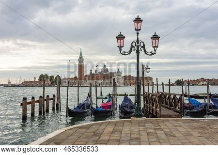 Venice Gondolas And San Giorgio Maggiore Island, Italy