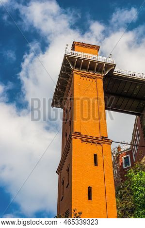 The Historical Elevator View On Dario Moreno Street. Izmir, Turkey.