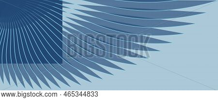 Bird Wing On Blue Background Vector Template. Bird Wing. Golden Color. Template For Text. Background