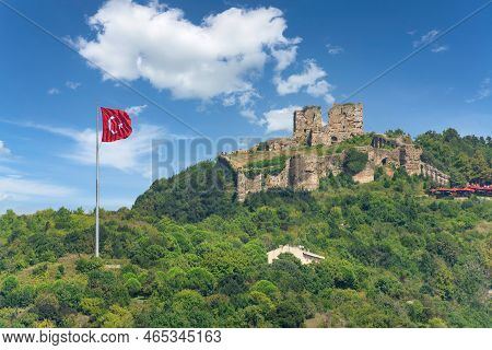 Ruins Of Yoros Castle, Yoros Kalesi, Or Genoese Castle, An Ancient Byzantine Castle At The Confluenc