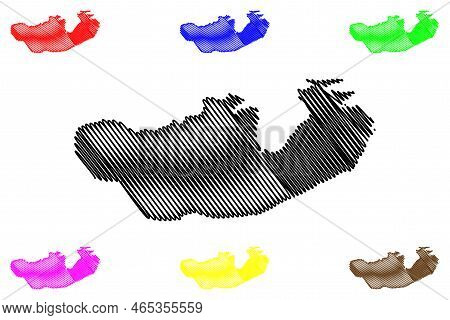 Dokos Island (hellenic Republic, Greece) Map Vector Illustration, Scribble Sketch Dokos Map
