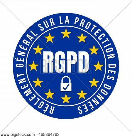 Gdpr Symbol Icon Called Rgpd Reglement General Sur La Protection Des Donnees In French Language