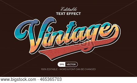 Vintage Text Effect Style. Editable Text Effect.