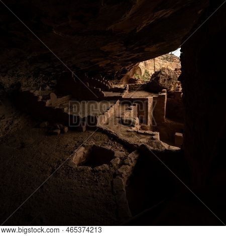 Shadows In The Back Of Ruins In Mesa Verde National Park