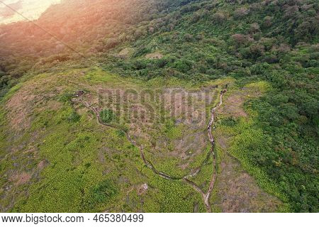 People In Hiking Path In Mombacho
