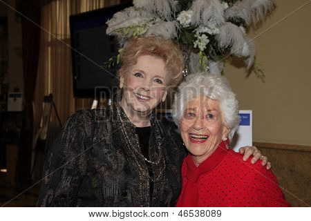 LOS ANGELES - JUN 9: Millicent Martin and Charlotte Rae at The Actors Fund's 17th Annual Tony Awards Viewing Party at the Taglyan Cultural Complex on June 9, 2013 in Los Angeles, California