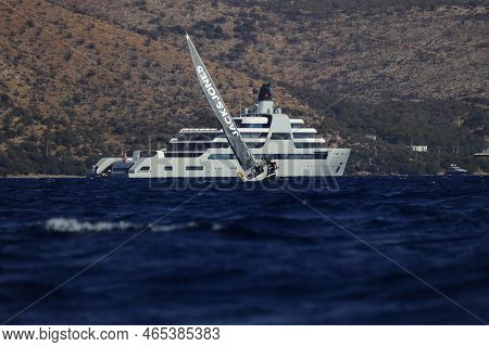 Bodrum, Turkey, 05 November 2022: The Giant Superyacht Solaris, Owned By Russian Businessman Roman A